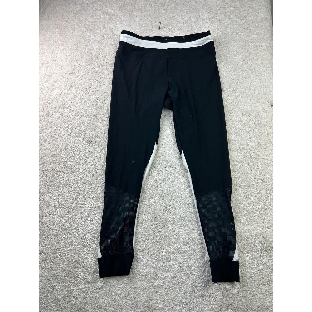 Marika Pants Womens Large Black White‎ Mesh Panel Activewear Yoga Leggings